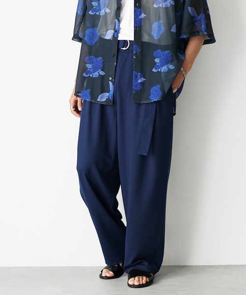 MinoriTY(マイノリティ)の「【MinoriTY】ストラクチャーベルト付きワイドパンツ メンズ 夏服 ユニセックス(その他パンツ・メンズ・ブルー/ライトグレー/ブラック・M/L/S)」の9枚目の写真
