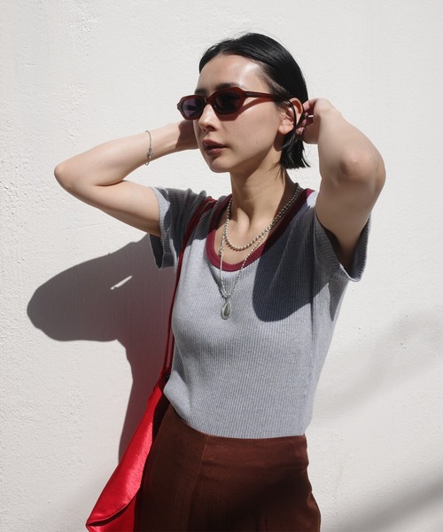 Ameri（アメリ）の「MEDI FRUIT DYED CUT TOP（Tシャツ/カットソー・レディース・ピンク/ブルー/イエロー・FREE）」の4枚目の写真