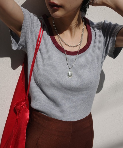 Ameri（アメリ）の「MEDI FRUIT DYED CUT TOP（Tシャツ/カットソー・レディース・ピンク/ブルー/イエロー・FREE）」の8枚目の写真