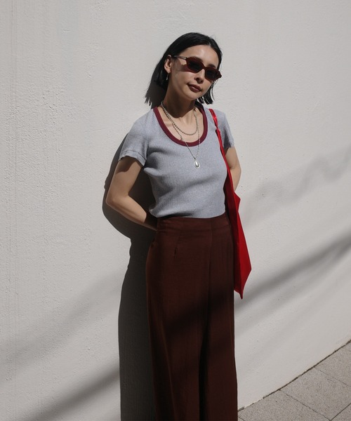 Ameri（アメリ）の「MEDI FRUIT DYED CUT TOP（Tシャツ/カットソー・レディース・ピンク/ブルー/イエロー・FREE）」の6枚目の写真