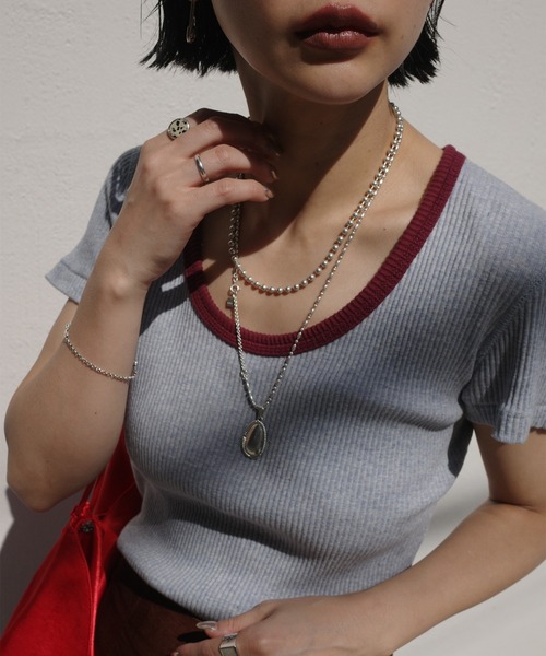 Ameri（アメリ）の「MEDI FRUIT DYED CUT TOP（Tシャツ/カットソー・レディース・ピンク/ブルー/イエロー・FREE）」の7枚目の写真