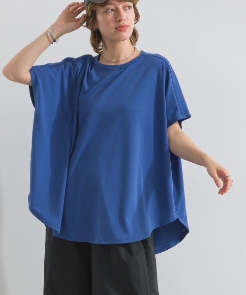le colis（ルコリ）の「ヴィンテージ ロゴ プリント ポンチョ 半袖 チュニック（Tシャツ/カットソー・レディース・オフホワイト/ブラック/ブルー・FREE）」の10枚目の写真
