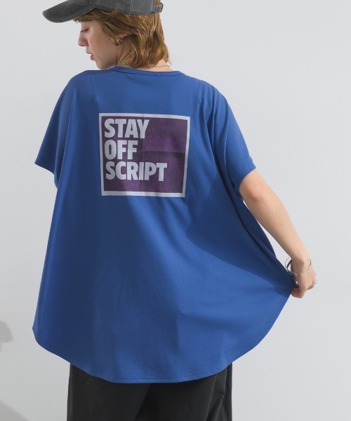 le colis（ルコリ）の「ヴィンテージ ロゴ プリント ポンチョ 半袖 チュニック（Tシャツ/カットソー・レディース・オフホワイト/ブラック/ブルー・FREE）」の12枚目の写真