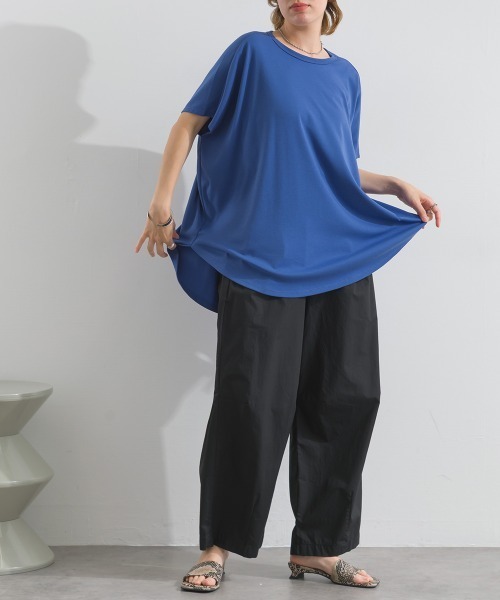 le colis（ルコリ）の「ヴィンテージ ロゴ プリント ポンチョ 半袖 チュニック（Tシャツ/カットソー・レディース・オフホワイト/ブラック/ブルー・FREE）」の15枚目の写真