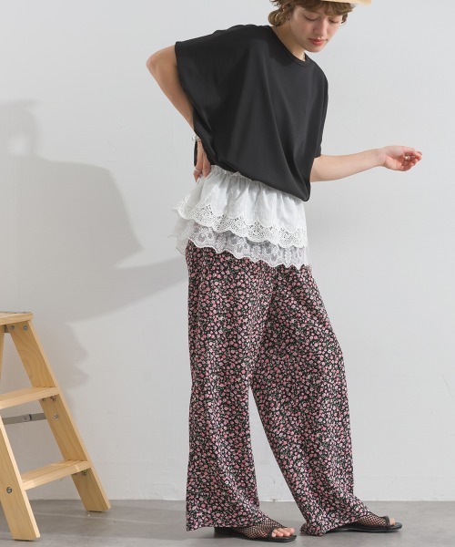 le colis（ルコリ）の「ヴィンテージ ロゴ プリント ポンチョ 半袖 チュニック（Tシャツ/カットソー・レディース・オフホワイト/ブラック/ブルー・FREE）」の17枚目の写真