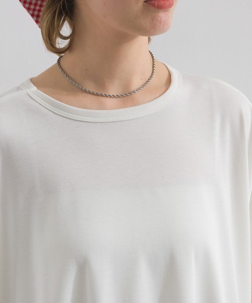 le colis（ルコリ）の「ヴィンテージ ロゴ プリント ポンチョ 半袖 チュニック（Tシャツ/カットソー・レディース・オフホワイト/ブラック/ブルー・FREE）」の22枚目の写真