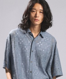 RAGEBLUE | DESIGN LACE KNITTING SHIRTS/デザインレース柄シャツ(シャツ/ブラウス)