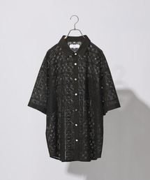 RAGEBLUE（レイジブルー）の「DESIGN LACE KNITTING SHIRTS デザインレース柄シャツ（シャツ/ブラウス）」