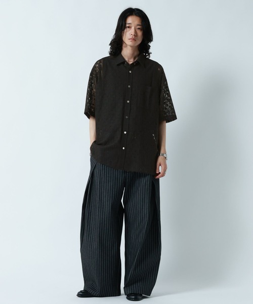 RAGEBLUE（レイジブルー）の「DESIGN LACE KNITTING SHIRTS/デザインレース柄シャツ（シャツ/ブラウス・メンズ・ホワイト/ブラック/ブルー・MEDIUM/LARGE）」の19枚目の写真