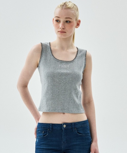 Mardi Mercredi(マルディメクルディ)の「TANK SCOOP NECK EYELET / タンク スクープ ネック アイレット(タンクトップ・レディース・グレー/アイボリー/ブラック・FREE)」の20枚目の写真