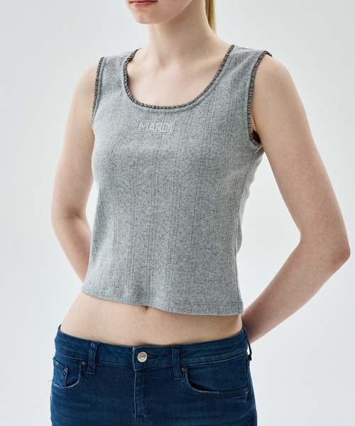 Mardi Mercredi(マルディメクルディ)の「TANK SCOOP NECK EYELET / タンク スクープ ネック アイレット(タンクトップ・レディース・グレー/アイボリー/ブラック・FREE)」の21枚目の写真