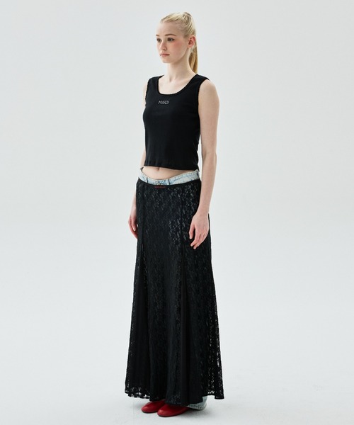 Mardi Mercredi(マルディメクルディ)の「TANK SCOOP NECK EYELET / タンク スクープ ネック アイレット(タンクトップ・レディース・グレー/アイボリー/ブラック・FREE)」の14枚目の写真