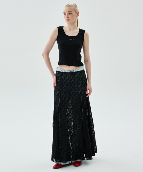 Mardi Mercredi(マルディメクルディ)の「TANK SCOOP NECK EYELET / タンク スクープ ネック アイレット(タンクトップ・レディース・グレー/アイボリー/ブラック・FREE)」の16枚目の写真