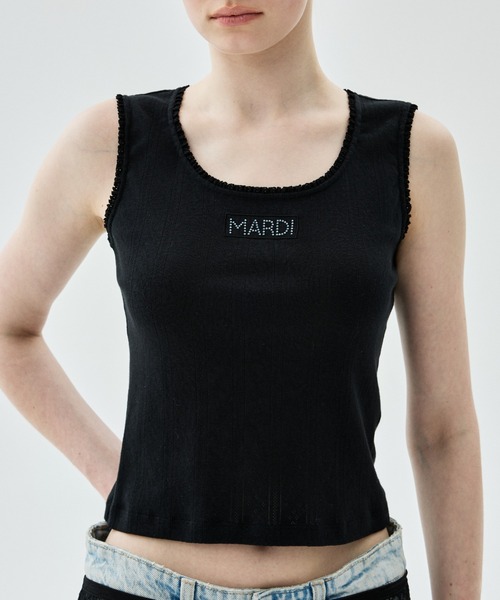 Mardi Mercredi(マルディメクルディ)の「TANK SCOOP NECK EYELET / タンク スクープ ネック アイレット(タンクトップ・レディース・グレー/アイボリー/ブラック・FREE)」の12枚目の写真