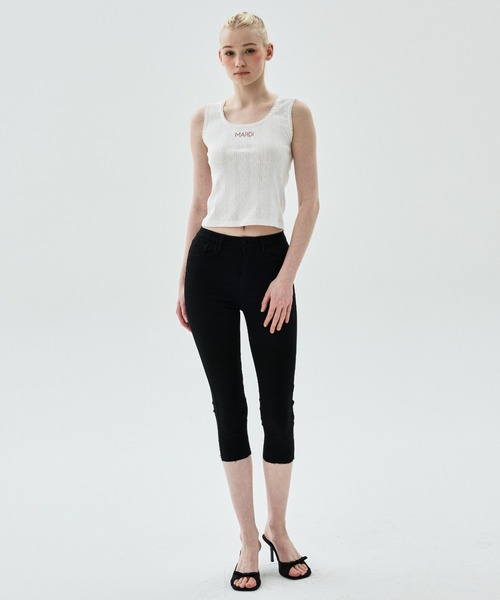 Mardi Mercredi(マルディメクルディ)の「TANK SCOOP NECK EYELET / タンク スクープ ネック アイレット(タンクトップ・レディース・グレー/アイボリー/ブラック・FREE)」の8枚目の写真