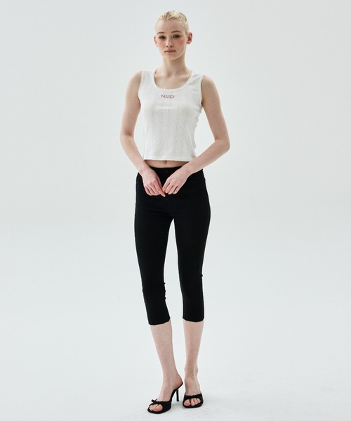Mardi Mercredi(マルディメクルディ)の「TANK SCOOP NECK EYELET / タンク スクープ ネック アイレット(タンクトップ・レディース・グレー/アイボリー/ブラック・FREE)」の9枚目の写真