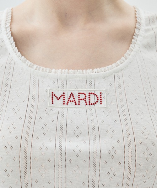 Mardi Mercredi(マルディメクルディ)の「TANK SCOOP NECK EYELET / タンク スクープ ネック アイレット(タンクトップ・レディース・グレー/アイボリー/ブラック・FREE)」の7枚目の写真