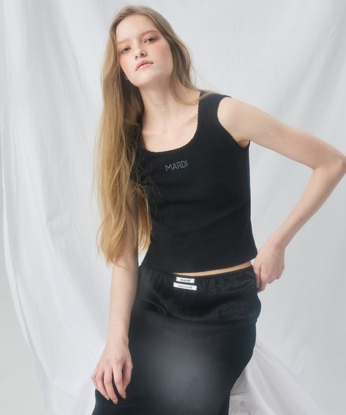 Mardi Mercredi(マルディメクルディ)の「TANK SCOOP NECK EYELET / タンク スクープ ネック アイレット(タンクトップ・レディース・グレー/アイボリー/ブラック・FREE)」の18枚目の写真