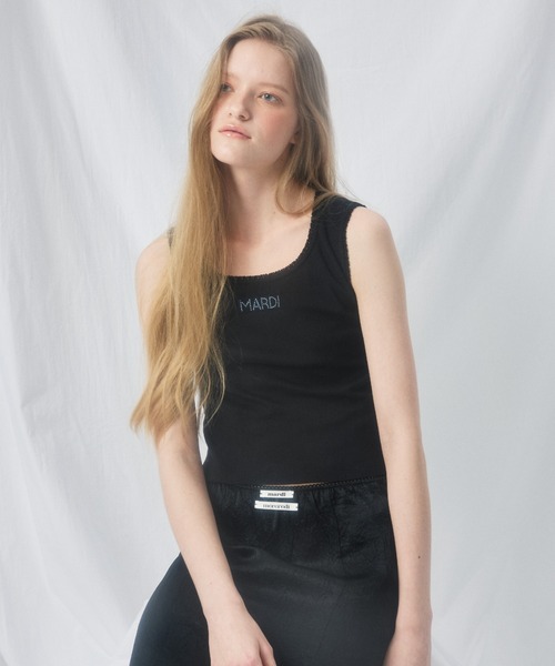 Mardi Mercredi(マルディメクルディ)の「TANK SCOOP NECK EYELET / タンク スクープ ネック アイレット(タンクトップ・レディース・グレー/アイボリー/ブラック・FREE)」の17枚目の写真