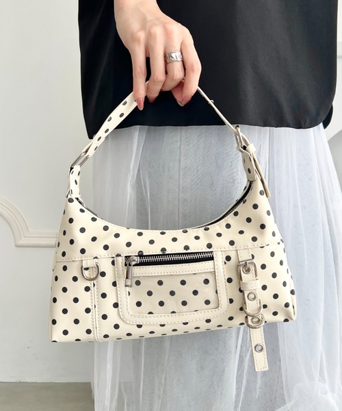 wears（ウェアーズ）の「ヲタ活 ドット柄 2way フロントクリアポケットワンショルダーバッグ（ショルダーバッグ・レディース・ホワイト/ブラック・FREE）」の15枚目の写真