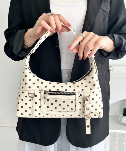 wears（ウェアーズ）の「ヲタ活 ドット柄 2way フロントクリアポケットワンショルダーバッグ（ショルダーバッグ・レディース・ホワイト/ブラック・FREE）」の17枚目の写真