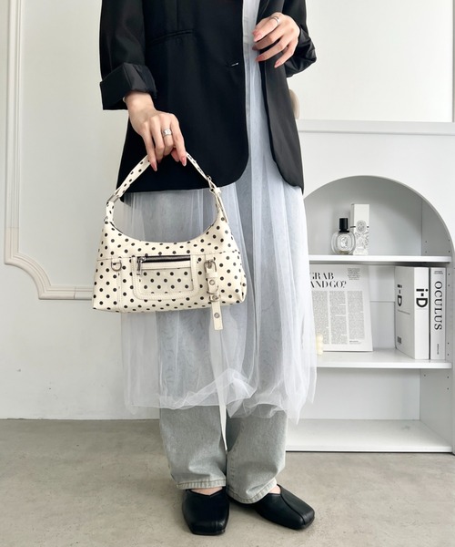 wears（ウェアーズ）の「ヲタ活 ドット柄 2way フロントクリアポケットワンショルダーバッグ（ショルダーバッグ・レディース・ホワイト/ブラック・FREE）」の21枚目の写真
