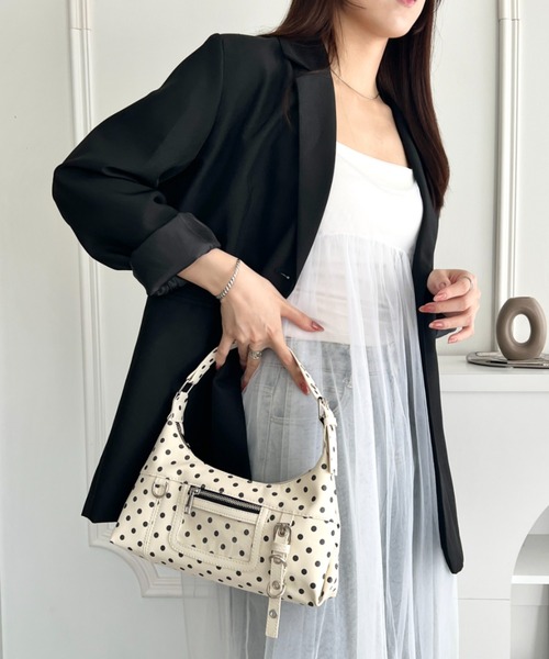 wears（ウェアーズ）の「ヲタ活 ドット柄 2way フロントクリアポケットワンショルダーバッグ（ショルダーバッグ・レディース・ホワイト/ブラック・FREE）」の18枚目の写真