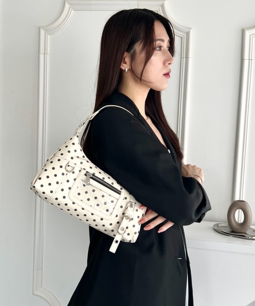 wears（ウェアーズ）の「ヲタ活 ドット柄 2way フロントクリアポケットワンショルダーバッグ（ショルダーバッグ・レディース・ホワイト/ブラック・FREE）」の19枚目の写真