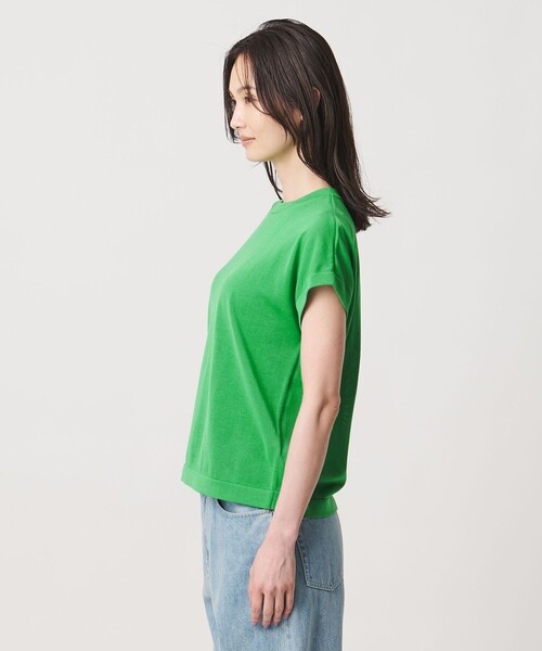 UNITED ARROWS（ユナイテッドアローズ）の「ミニハイネック フレンチスリーブ ニット -ウォッシャブル-（ニット/セーター・レディース・ケリーグリーン/ホワイト・FREE）」の13枚目の写真