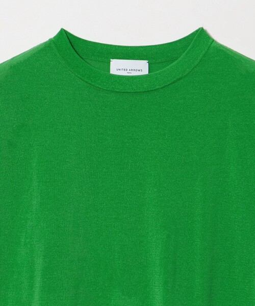 UNITED ARROWS（ユナイテッドアローズ）の「ミニハイネック フレンチスリーブ ニット -ウォッシャブル-（ニット/セーター・レディース・ケリーグリーン/ホワイト・FREE）」の17枚目の写真