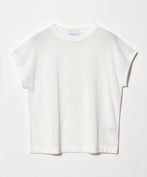 UNITED ARROWS（ユナイテッドアローズ）の「ミニハイネック フレンチスリーブ ニット -ウォッシャブル-（ニット/セーター・レディース・ケリーグリーン/ホワイト・FREE）」の4枚目の写真
