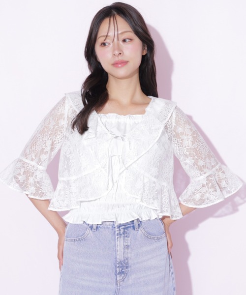 JILL by JILL STUART(ジルバイジルスチュアート)の「シアーブラウスアンサンブル(シャツ/ブラウス・レディース・ホワイト系その他/ブルー/ピンク・FREE)」の8枚目の写真