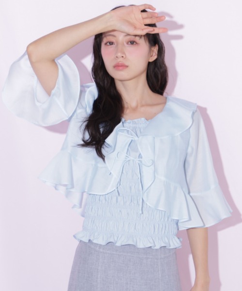 JILL by JILL STUART(ジルバイジルスチュアート)の「シアーブラウスアンサンブル(シャツ/ブラウス・レディース・ホワイト系その他/ブルー/ピンク・FREE)」の21枚目の写真