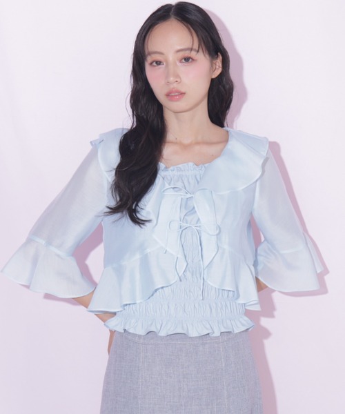 JILL by JILL STUART(ジルバイジルスチュアート)の「シアーブラウスアンサンブル(シャツ/ブラウス・レディース・ホワイト系その他/ブルー/ピンク・FREE)」の17枚目の写真