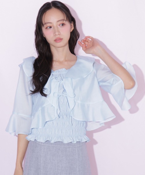 JILL by JILL STUART(ジルバイジルスチュアート)の「シアーブラウスアンサンブル(シャツ/ブラウス・レディース・ホワイト系その他/ブルー/ピンク・FREE)」の18枚目の写真