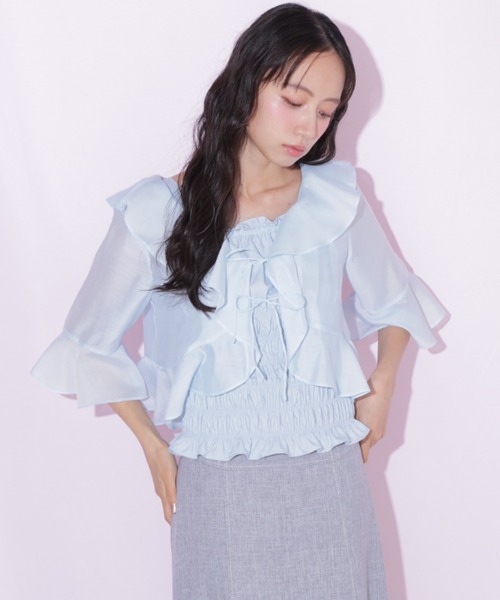JILL by JILL STUART(ジルバイジルスチュアート)の「シアーブラウスアンサンブル(シャツ/ブラウス・レディース・ホワイト系その他/ブルー/ピンク・FREE)」の19枚目の写真