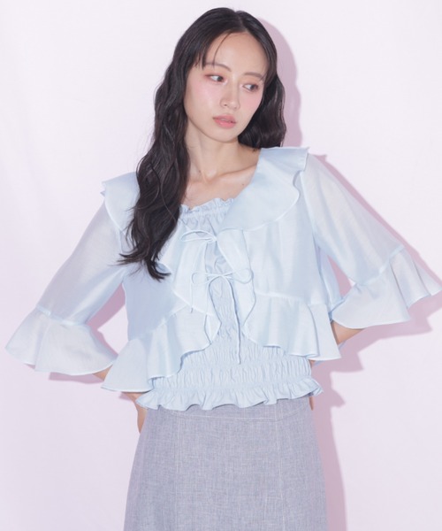 JILL by JILL STUART(ジルバイジルスチュアート)の「シアーブラウスアンサンブル(シャツ/ブラウス・レディース・ホワイト系その他/ブルー/ピンク・FREE)」の20枚目の写真