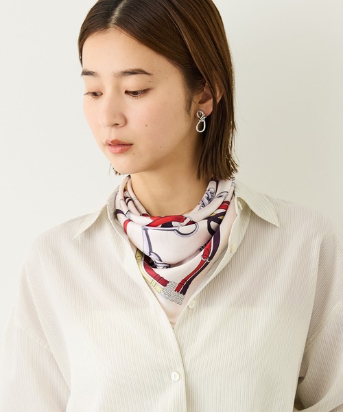 ROPE'(ロペ)の「キュプラコットン クロップドシャツブラウス/イージーケア・夏の羽織り・冷房対策(シャツ/ブラウス・レディース・ブルー系その他4/ホワイト系その他・FREE)」の4枚目の写真