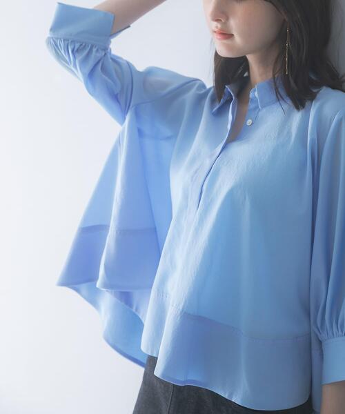 URBAN RESEARCH ROSSO WOMEN(アーバンリサーチ ロッソ)の「ウォッシャブルブライトローンシャツブラウス(シャツ/ブラウス・レディース・ブラック/オフホワイト/ブルー系その他・FREE)」の3枚目の写真