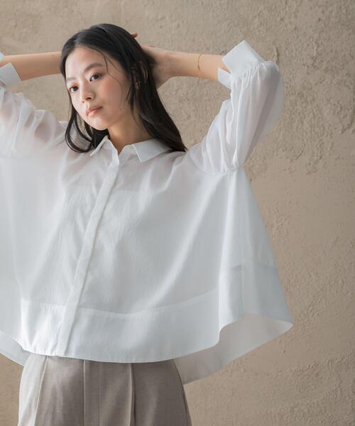 URBAN RESEARCH ROSSO WOMEN(アーバンリサーチ ロッソ)の「ウォッシャブルブライトローンシャツブラウス(シャツ/ブラウス・レディース・ブラック/オフホワイト/ブルー系その他・FREE)」の6枚目の写真
