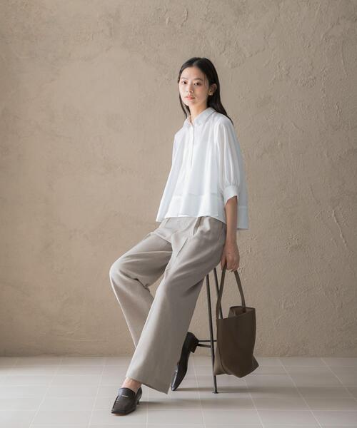 URBAN RESEARCH ROSSO WOMEN(アーバンリサーチ ロッソ)の「ウォッシャブルブライトローンシャツブラウス(シャツ/ブラウス・レディース・ブラック/オフホワイト/ブルー系その他・FREE)」の8枚目の写真