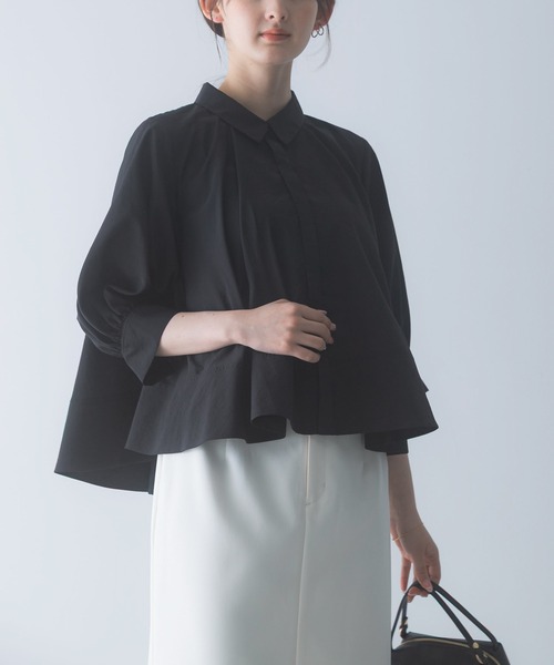URBAN RESEARCH ROSSO WOMEN(アーバンリサーチ ロッソ)の「ウォッシャブルブライトローンシャツブラウス(シャツ/ブラウス・レディース・ブラック/オフホワイト/ブルー系その他・FREE)」の2枚目の写真
