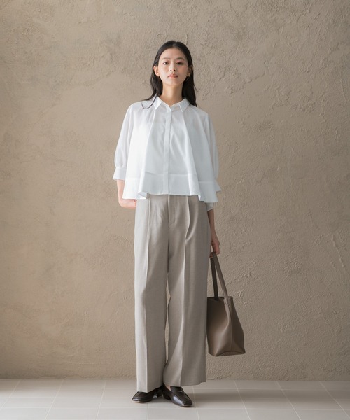 URBAN RESEARCH ROSSO WOMEN(アーバンリサーチ ロッソ)の「ウォッシャブルブライトローンシャツブラウス(シャツ/ブラウス・レディース・ブラック/オフホワイト/ブルー系その他・FREE)」の17枚目の写真
