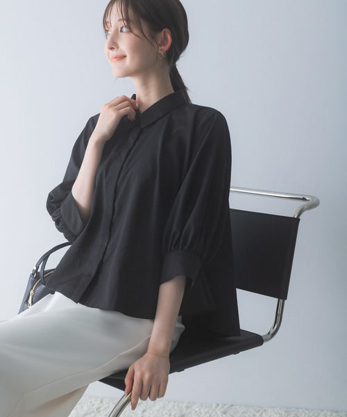 URBAN RESEARCH ROSSO WOMEN(アーバンリサーチ ロッソ)の「ウォッシャブルブライトローンシャツブラウス(シャツ/ブラウス・レディース・ブラック/オフホワイト/ブルー系その他・FREE)」の22枚目の写真