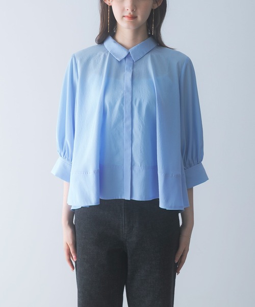 URBAN RESEARCH ROSSO WOMEN(アーバンリサーチ ロッソ)の「ウォッシャブルブライトローンシャツブラウス(シャツ/ブラウス・レディース・ブラック/オフホワイト/ブルー系その他・FREE)」の4枚目の写真