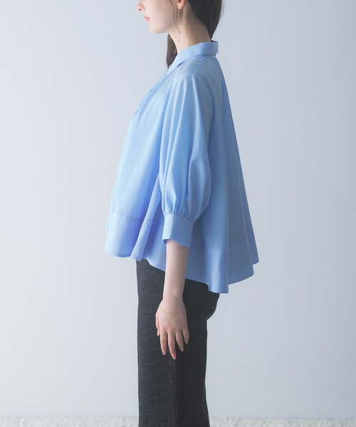 URBAN RESEARCH ROSSO WOMEN(アーバンリサーチ ロッソ)の「ウォッシャブルブライトローンシャツブラウス(シャツ/ブラウス・レディース・ブラック/オフホワイト/ブルー系その他・FREE)」の5枚目の写真