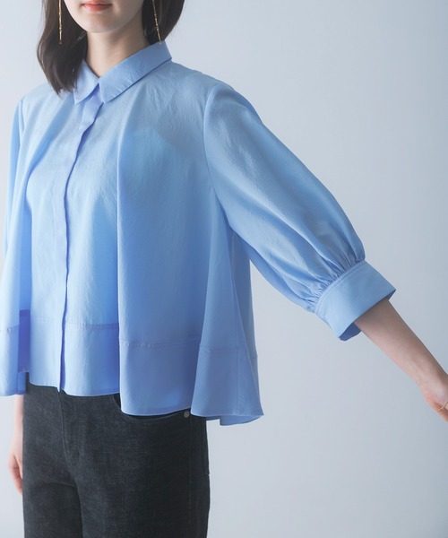 URBAN RESEARCH ROSSO WOMEN(アーバンリサーチ ロッソ)の「ウォッシャブルブライトローンシャツブラウス(シャツ/ブラウス・レディース・ブラック/オフホワイト/ブルー系その他・FREE)」の7枚目の写真