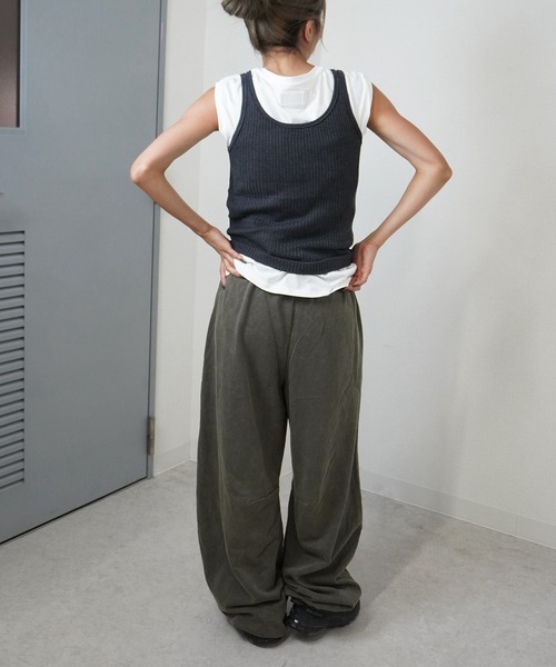 gossara(ゴサラ)の「【ラフなのにこなれる。パウダー加工で差がつく】パウダー加工スエットパンツ(スウェットパンツ・レディース・オートミール/チャコールグレー/ブラウン・FREE)」の12枚目の写真