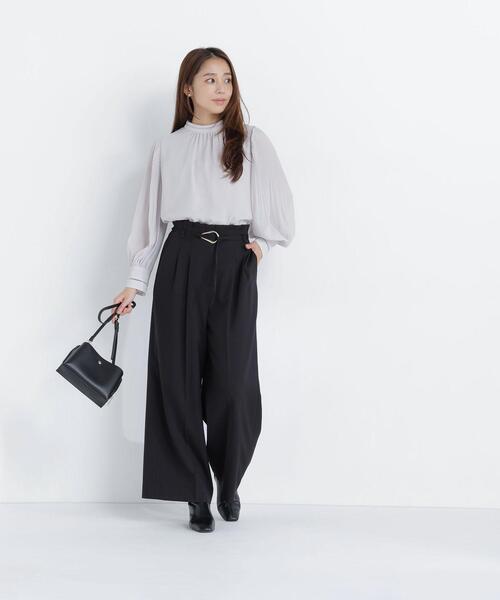 NATURAL BEAUTY BASIC(ナチュラルビューティーベーシック)の「ハシゴレース楊柳ブラウス(シャツ/ブラウス・レディース・グレー/ピンク/オフホワイト・SMALL/MEDIUM)」の5枚目の写真
