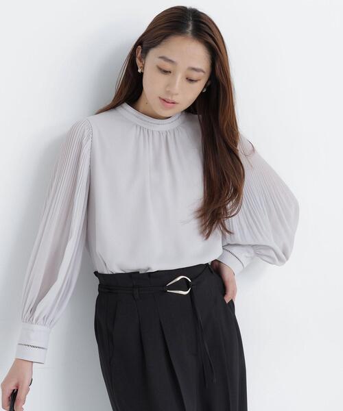 NATURAL BEAUTY BASIC(ナチュラルビューティーベーシック)の「ハシゴレース楊柳ブラウス(シャツ/ブラウス・レディース・グレー/ピンク/オフホワイト・SMALL/MEDIUM)」の8枚目の写真